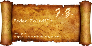 Feder Zoltán névjegykártya