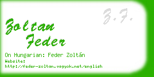 zoltan feder business card
