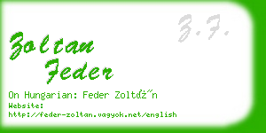 zoltan feder business card